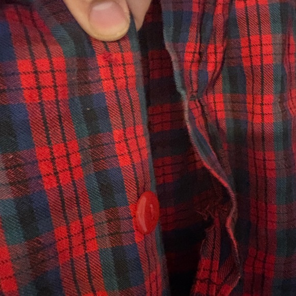 Vintage Plaid Baby Romper with White Collar 6/9M - Picture 3 of 4